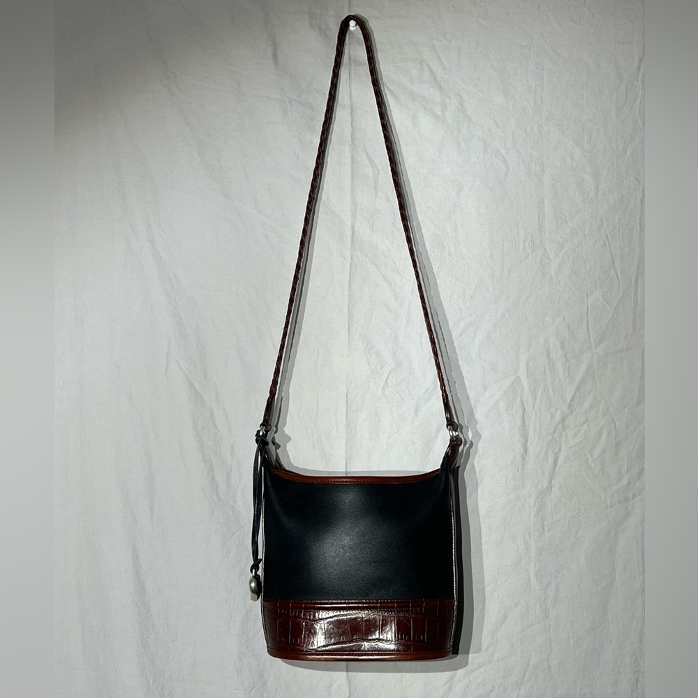 Brighton Little Judy Black and Brown Leather Bag